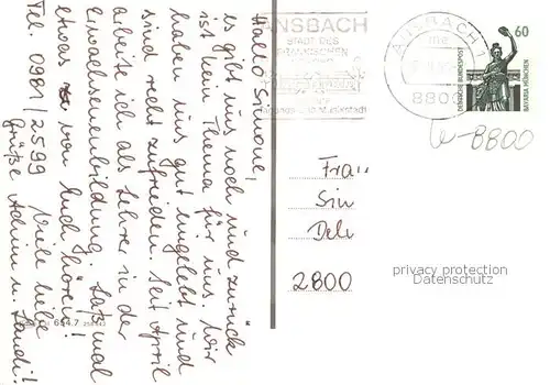 AK / Ansichtskarte Ansbach_Mittelfranken Martin Luther Platz Johanniskirche Herrnrieder Tor Schloss Hofgarten Orangerie Ansbach Mittelfranken