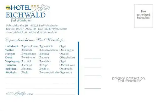 AK / Ansichtskarte Bad_Woerishofen Hotel Eichwald Bad_Woerishofen