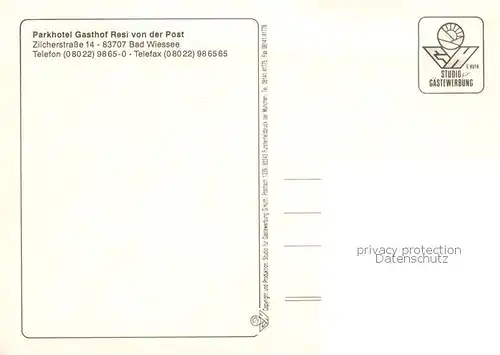 AK / Ansichtskarte Bad_Wiessee_Tegernsee Parkhotel Gasthof Resi von der Post Bad_Wiessee_Tegernsee