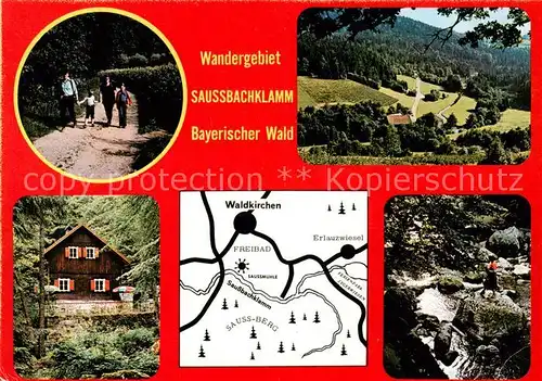 AK / Ansichtskarte Waldkirchen_Niederbayern Wandergebiet Saussbachklamm Panorama Teilansichten Waldkirchen Niederbayern