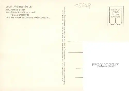 AK / Ansichtskarte Gengenbach Gasthof Zum Jaegerstueble Gengenbach