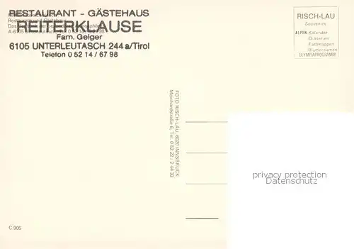 AK / Ansichtskarte Unterleutasch_Tirol_AT Restaurant Gaestehaus Reiterklause 