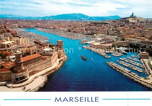 AK / Ansichtskarte Marseille_13 Vue du ciel le vieux port le Fort St Jean et le Fort St Nicolas 