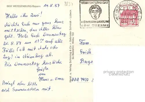 AK / Ansichtskarte Weissenburg__Bayern Brunnen 