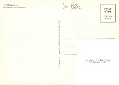 AK / Ansichtskarte Weissenburg__Bayern Schweppermann Brunnen 