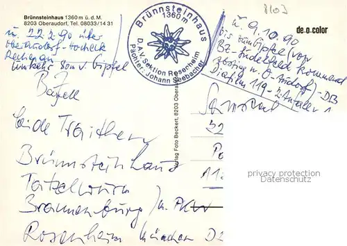 AK / Ansichtskarte Oberaudorf Bruennsteinhaus Oberaudorf