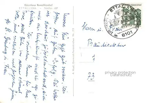 AK / Ansichtskarte Ettal Gaestehaus Benediktenhof Ettal