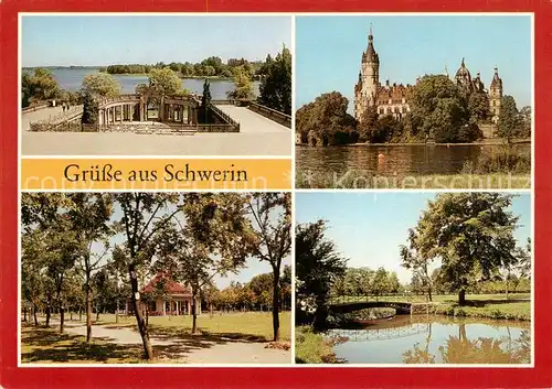 AK / Ansichtskarte Schwerin__Mecklenburg Orangerie Schloss Schlossgarten Pavillon Schlossgarten Bruecke 