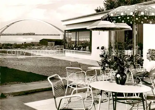 AK / Ansichtskarte Fehmarnsund Restaurant Cafe Ostseeblick an der Fehmarnsundbruecke Fehmarnsund