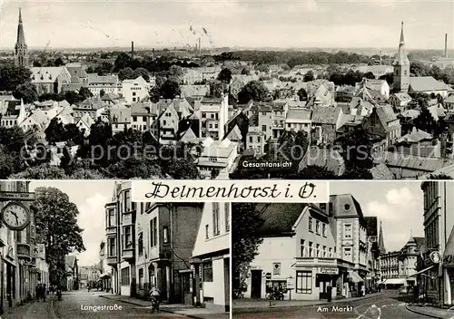 AK / Ansichtskarte Delmenhorst Panorama Langestrasse Am Markt Delmenhorst