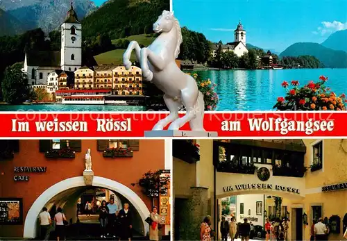 AK / Ansichtskarte  St_Wolfgang_Salzkammergut Hotel Restaurant Weisses Roessl Uferpartie am Wolfgangsee St_Wolfgang_Salzkammergut