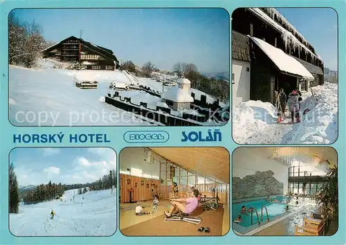 AK / Ansichtskarte  Velke_Karlovice_CZ Horsky Hotel Biocel Solan Winterimpressionen Hallenbad Fitnessraum 