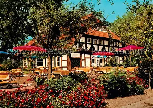 AK / Ansichtskarte 73834575 Vilsen Forsthaus Heiligenberg Historischer Gasthof Biergarten Vilsen