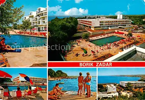 AK / Ansichtskarte  Borik_Zadar_Croatia Ferienanlage Hotel Swimming Pool Kuestenpanorama 