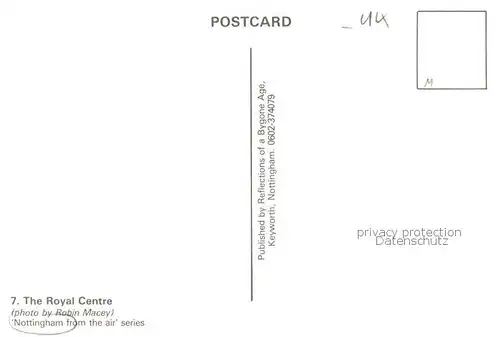 AK / Ansichtskarte Nottingham__UK The Royal Centre from the air 