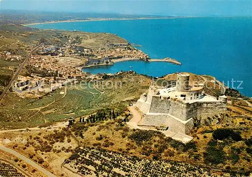 AK / Ansichtskarte Collioure_66_Pyrenees Orientales Vue aerienne Le Fort St Elma Argeles sur Mer 