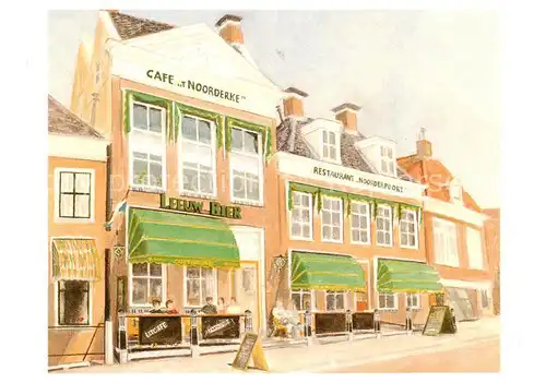 AK / Ansichtskarte Harlingen_Friesland_NL Cafe t Noorderke Restaurant Noorderpoort 