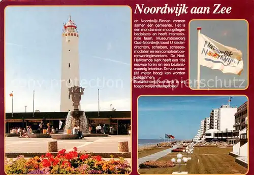 AK / Ansichtskarte Noordwijk_Noordwyk_aan_Zee Leuchtturm Strand Promenade Noordwijk_Noordwyk