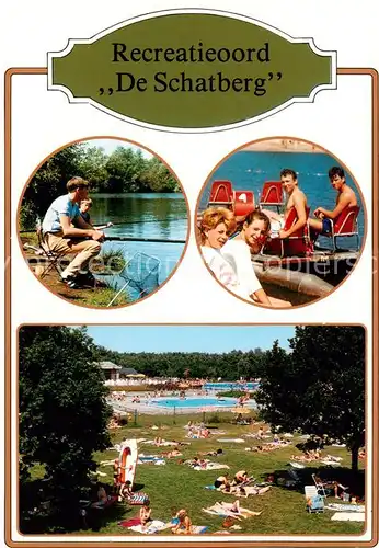 AK / Ansichtskarte Sevenum_NL Recreatieoord De Schatberg Angler Tretboot Liegewiese Freibad 