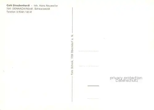 AK / Ansichtskarte Dennach_Neuenbuerg Cafe Straubenhardt Dennach Neuenbuerg