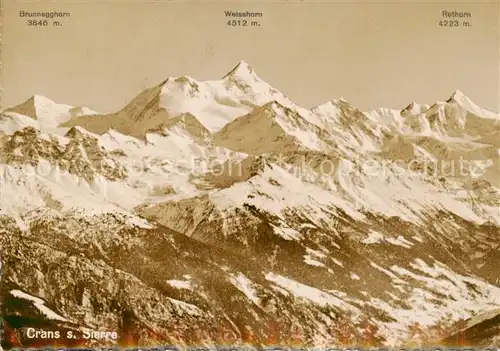 AK / Ansichtskarte Crans sur Sierre mit Brunneghorn Weisshorn Rothorn Crans sur Sierre