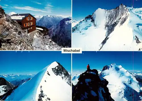 AK / Ansichtskarte Mischabelhuette_3329m_Saas Fee_VS Ulrichshorn Lenzspitze nadelhorn Dom 