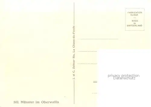 AK / Ansichtskarte Muenster_Goms_VS Ortsansicht mit Kirche 