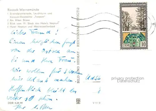AK / Ansichtskarte Warnemuende_Ostseebad Strandpromenade Leuchtturm Teepott Am Alten Strom Hafenpartie Hotel Neptun Warnemuende_Ostseebad