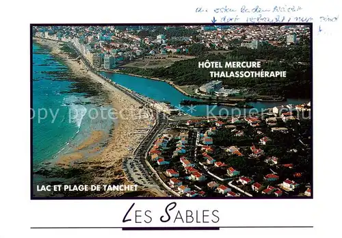 AK / Ansichtskarte Les_Sables d_Olonne_85 Hotel Mercure Thalassotherapie Lac et Plage de Tanchet Fliegeraufnahme 