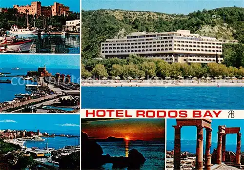 AK / Ansichtskarte Rhodos_Rhodes_aegaeis Hotel Rodos Bay Schloss Hafen Stimmungsbild Tempelruine Rhodos_Rhodes_aegaeis