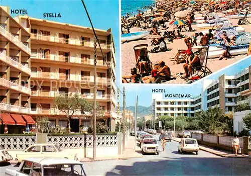 AK / Ansichtskarte Pineda_de_Mar_ES Hotel Stella Hotel Montemar Strandpartie 