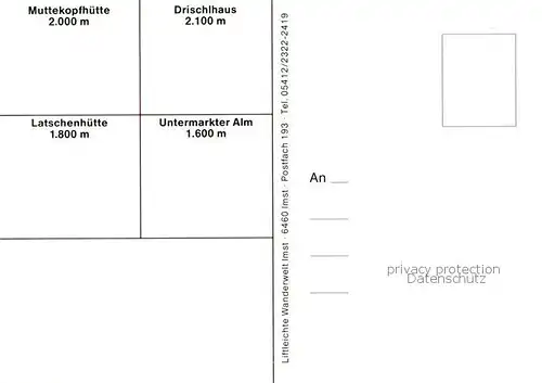 AK / Ansichtskarte Tirol_Region_AT Muttekopf Latschenhuette Drischlhaus Untermarkter Alm 