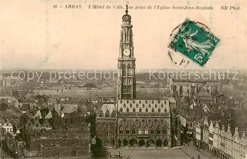 AK / Ansichtskarte Arras__62 Hotel de Ville vue prise de lEglise Saint Jean Baptiste 