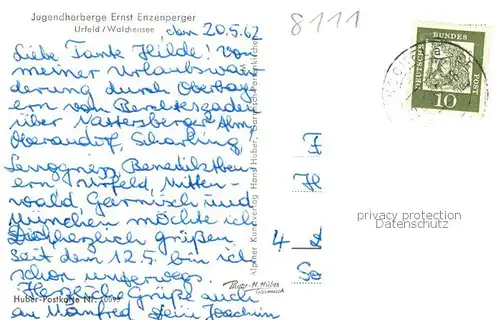 AK / Ansichtskarte Urfeld_Walchensee Jugendherberge Ernst Enzenperger Urfeld Walchensee