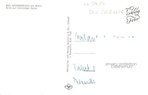 AK / Ansichtskarte Bad_Niederbreisig Rheinpanorama mit Hoenninger Seite Bad_Niederbreisig