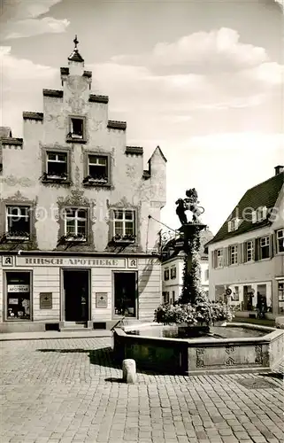 AK / Ansichtskarte Offenburg Loewenbrunnen und Hirsch Apotheke Offenburg