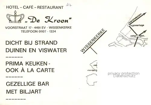 AK / Ansichtskarte 73834910 Wissenkerke Hotel Cafe Restaurant Bar Gastraum Wissenkerke