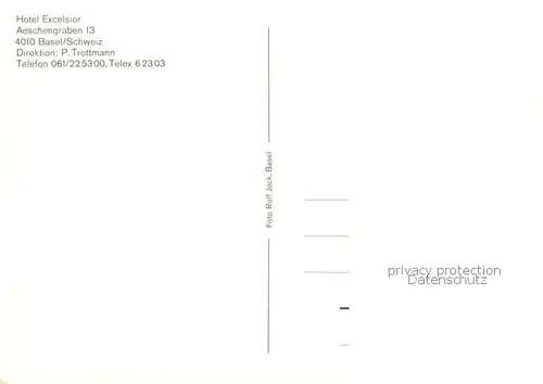 AK / Ansichtskarte  Basel_BS Hotel Excelsior Basel_BS