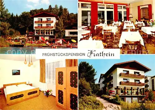 AK / Ansichtskarte 73834943 Velden__Woerthersee_AT Fruehstueckspension Kathrin Gastraum Zimmer Seepartie 