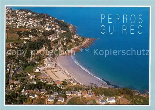 AK / Ansichtskarte  Perros-Guirec_22_Cotes-d_Armor La plage de Trestignel Vue aerienne 
