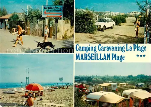 AK / Ansichtskarte  Marseillan-Plage_34_Herault Camping Caravaning La Plage Strandpartien  