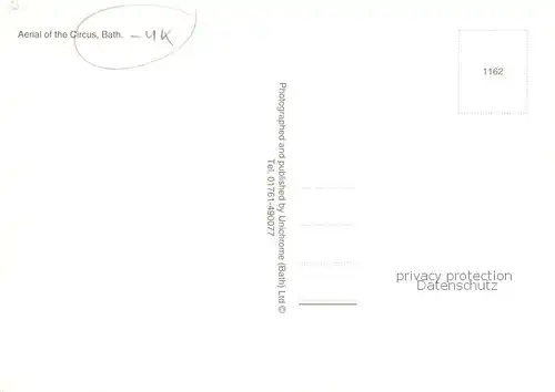 AK / Ansichtskarte  Bath__UK Aerial view of the Circus 