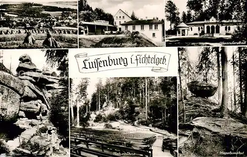 AK / Ansichtskarte  Luisenburg_Wunsiedel_Fichtelgebirge Wunsiedel Berggasthof Waldlust Alexandersbad Naturbuehne Napoleonshut Faberstein 