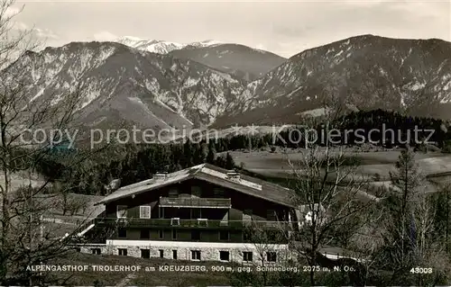 AK / Ansichtskarte  Neustift_Stubaital_Tirol Alpengasthof Tirolerhof am Kreuzberg mit Schneeberg Neustift_Stubaital_Tirol