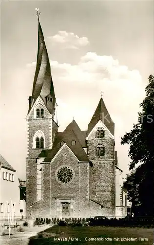 AK / Ansichtskarte 73835051 Mayen Clemenskirche mit schiefem Turm Mayen