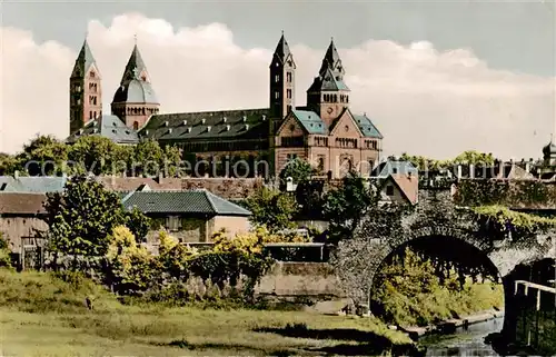 AK / Ansichtskarte  Speyer_Rhein Dom mit Riegel Speyer Rhein