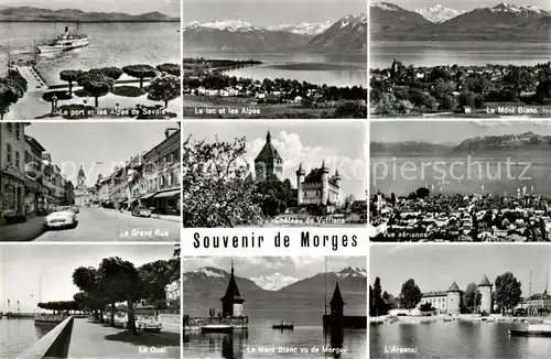AK / Ansichtskarte  Morges_VD Le port Le lac Le Mont Blanc Le Grand Rue Chateau de Vufflens Vue aerienne Le Quai Le Mont Blanc vu de Morges L'Arsenal 