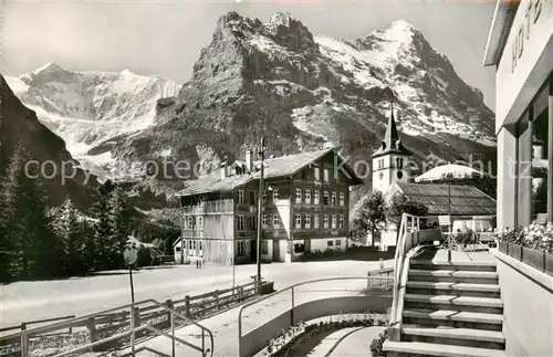 AK / Ansichtskarte  Grindelwald_BE Hotel Gletschergarten mit Blick auf Fieschhoerner und Eiger 