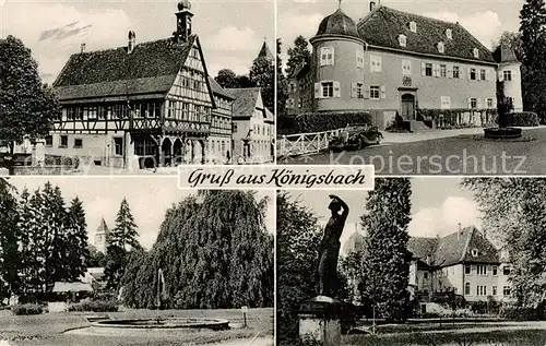 AK / Ansichtskarte  Koenigsbach-Stein Teilansichten Park Skulptur Koenigsbach-Stein