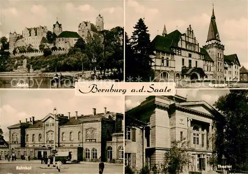 AK / Ansichtskarte 73835116 Bernburg_Saale Schloss Kuranstalt Bahnhof Theater Bernburg_Saale